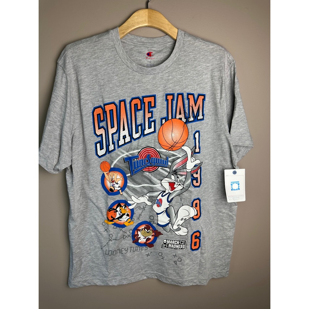 Champion Space Jam Tune Squad NCAA March Madness T-Shirt Gray Mens Large NEW - Picture 1 of 6